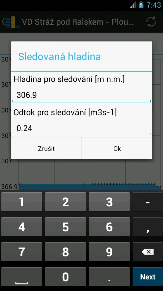 Hladiny vody v nádržích | Indus Appstore | Screenshot