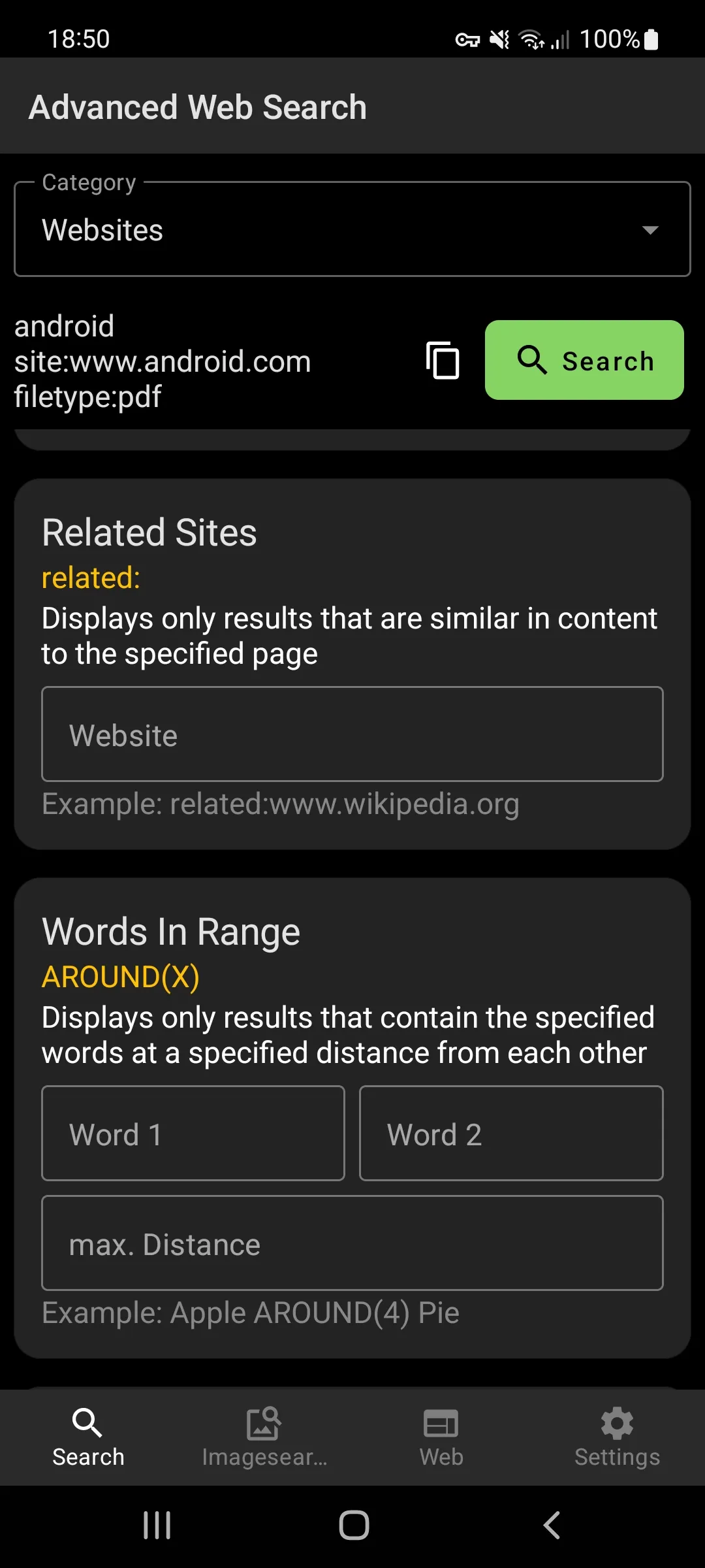 Advanced Web Search | Indus Appstore | Screenshot