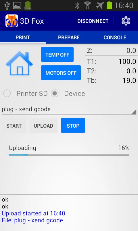 3D Fox - 3D Printer / CNC Cont | Indus Appstore | Screenshot