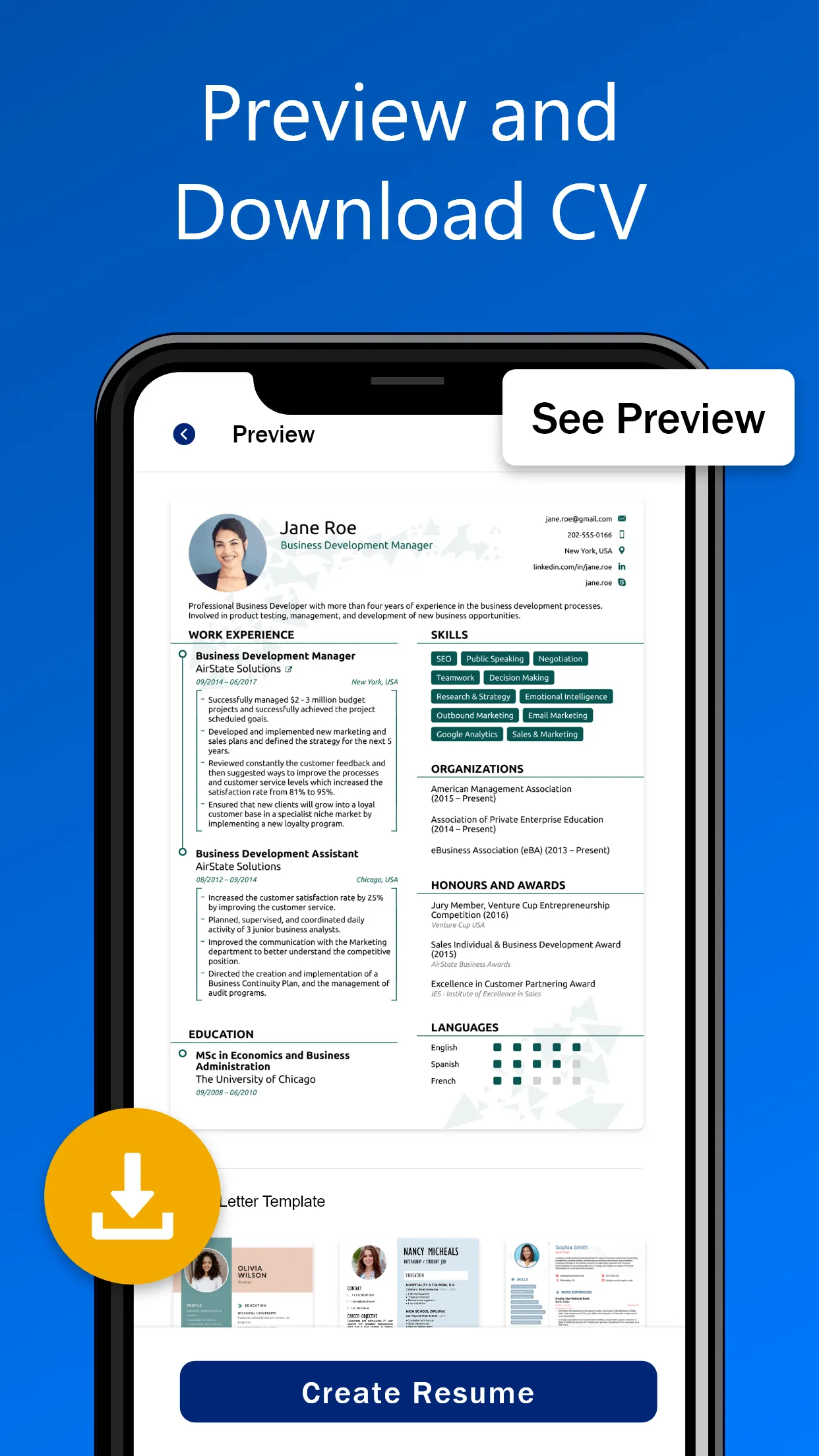 Resume Builder CV Resume Maker | Indus Appstore | Screenshot