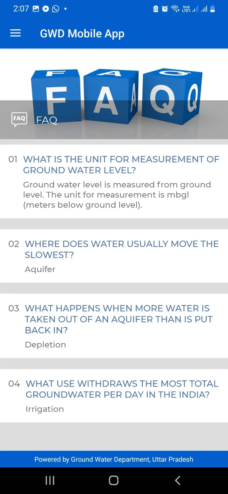 Ground Water Information, U.P | Indus Appstore | Screenshot