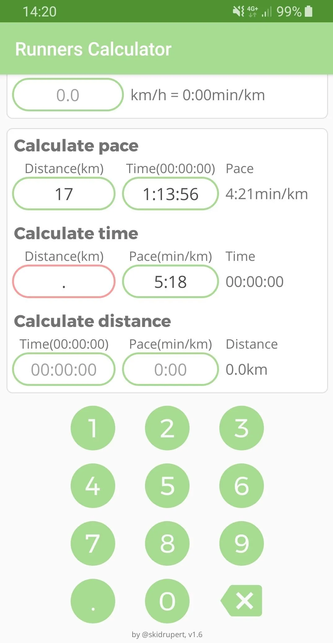 Runners Calculator | Indus Appstore | Screenshot