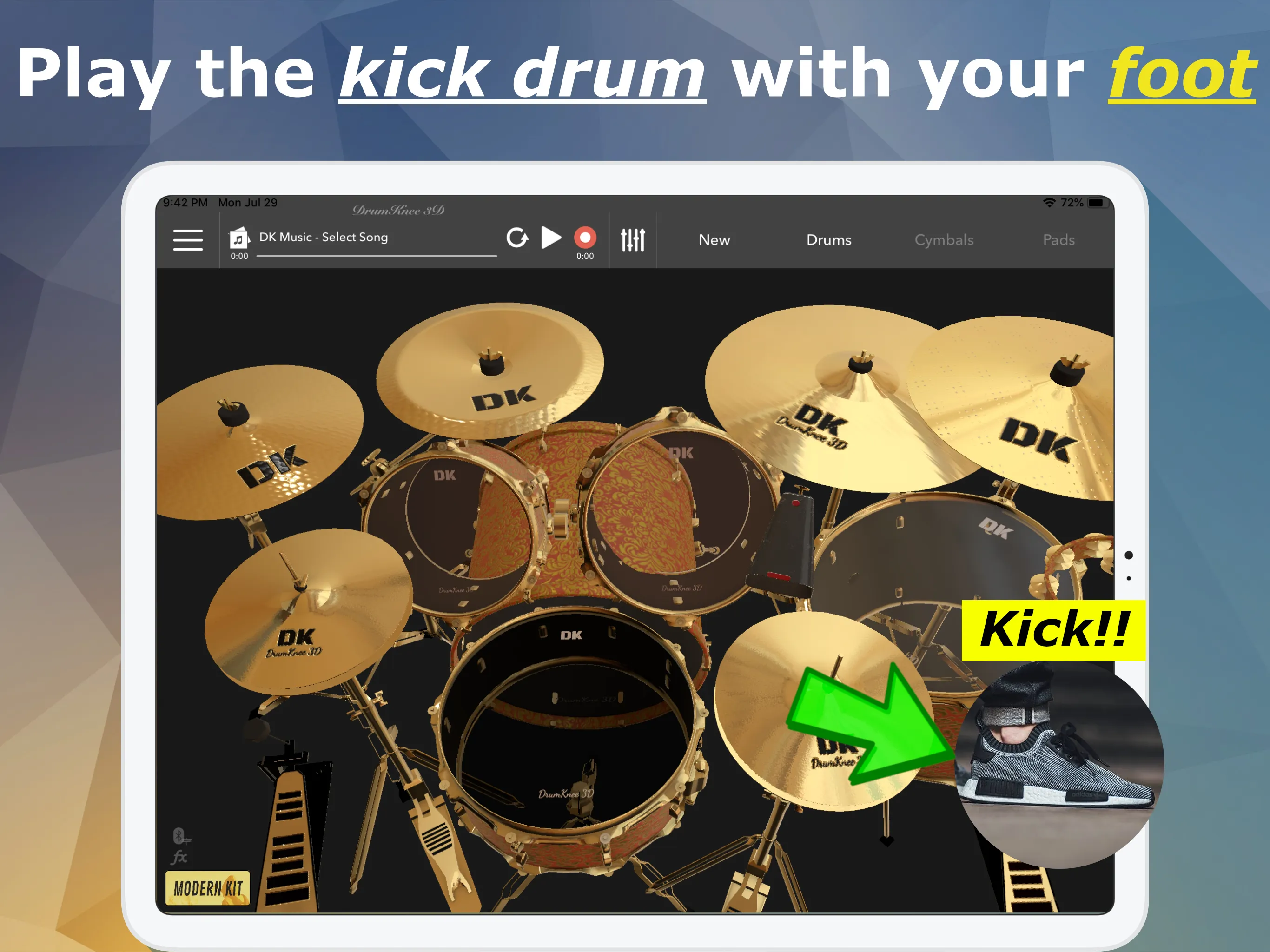 DrumKnee 3D Drums - Drum Set | Indus Appstore | Screenshot