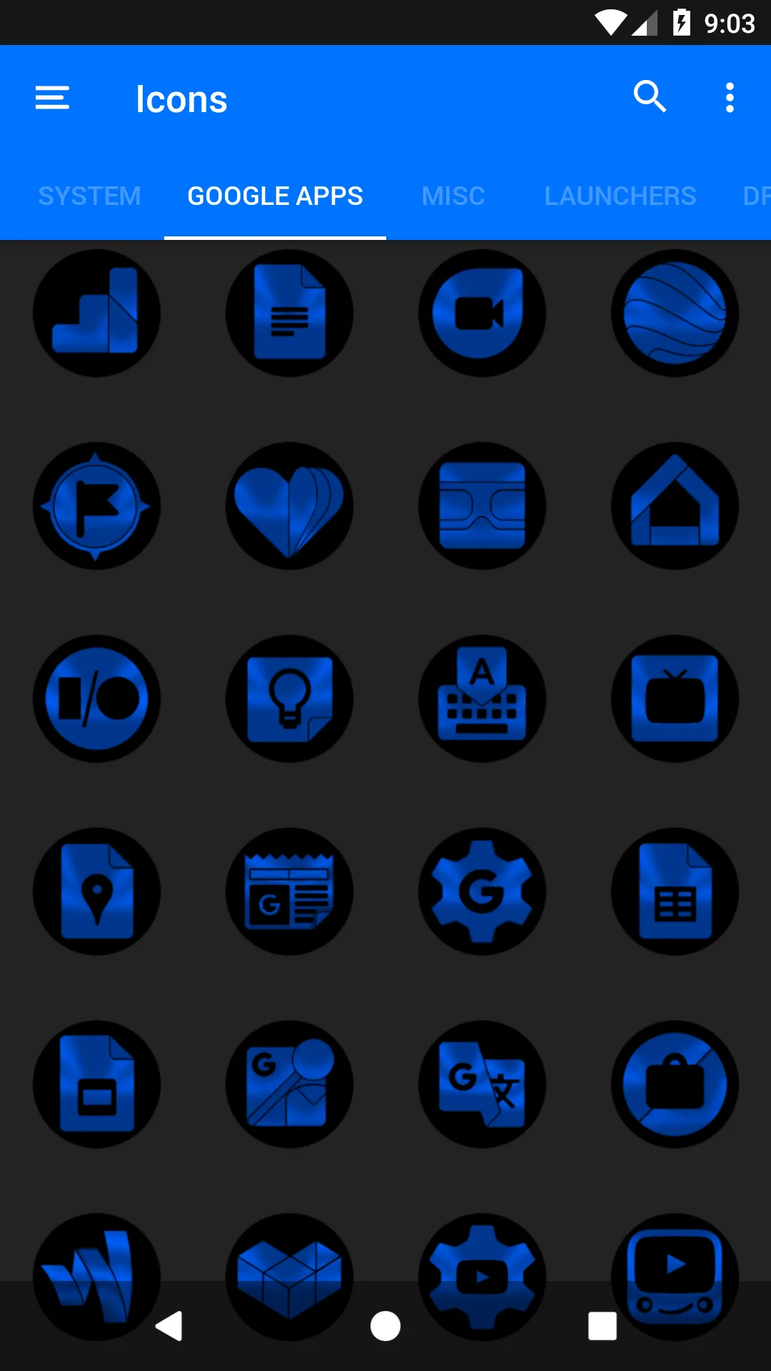 Oreo Blue Icon Pack | Indus Appstore | Screenshot