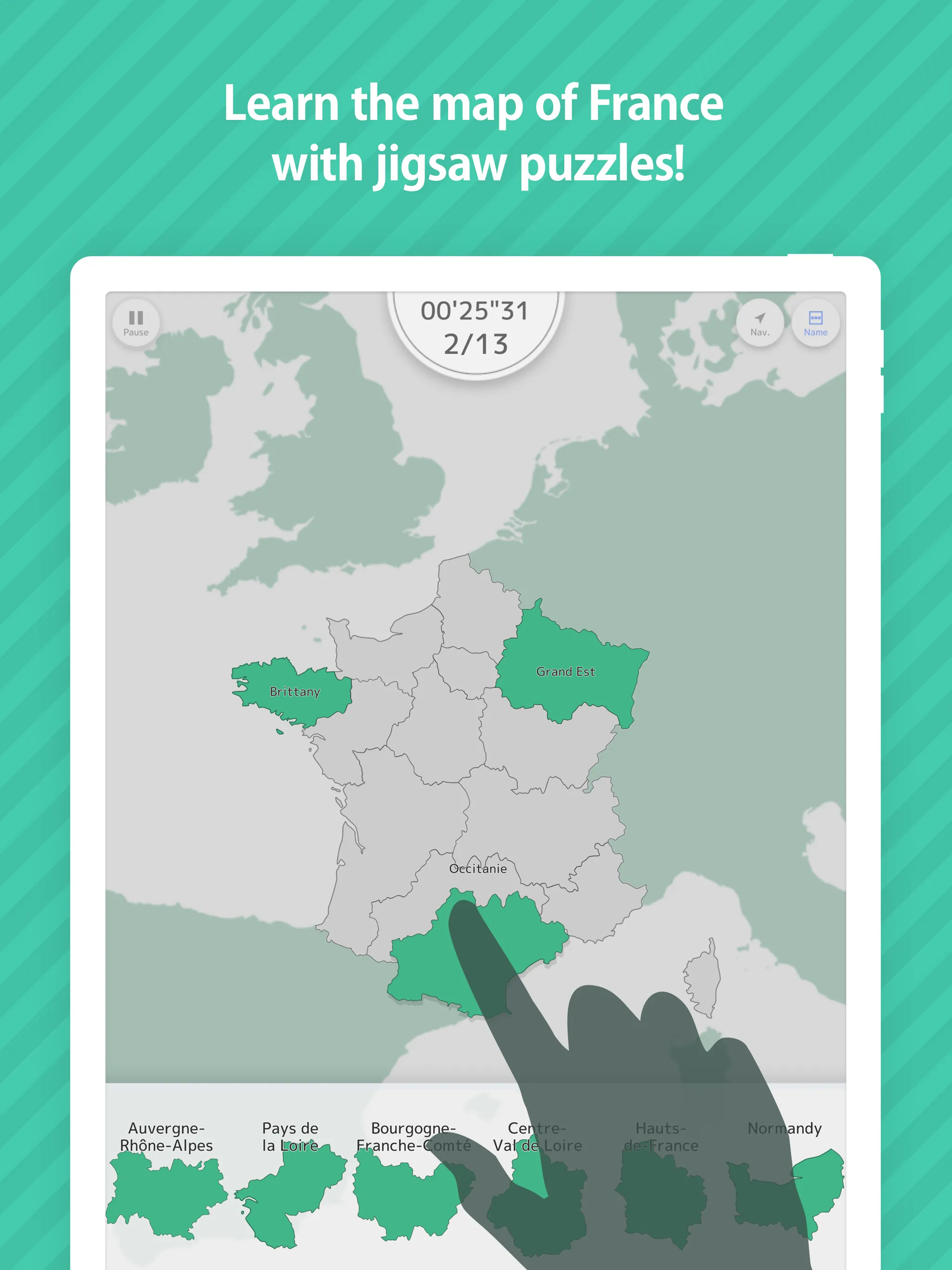 E. Learning France Map Puzzle | Indus Appstore | Screenshot