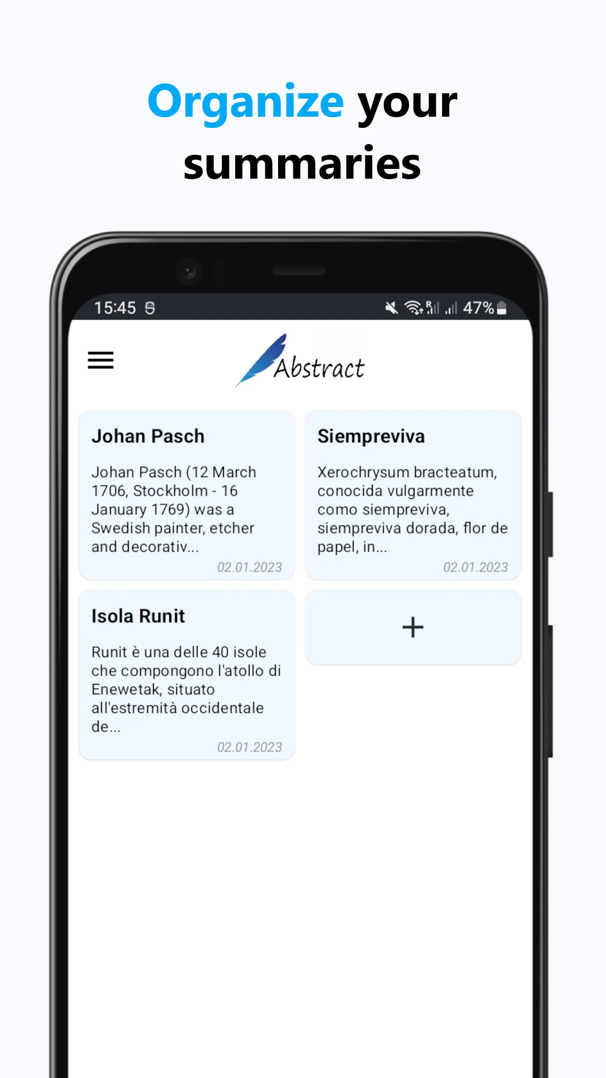 Abstract - Notes and Summaries | Indus Appstore | Screenshot