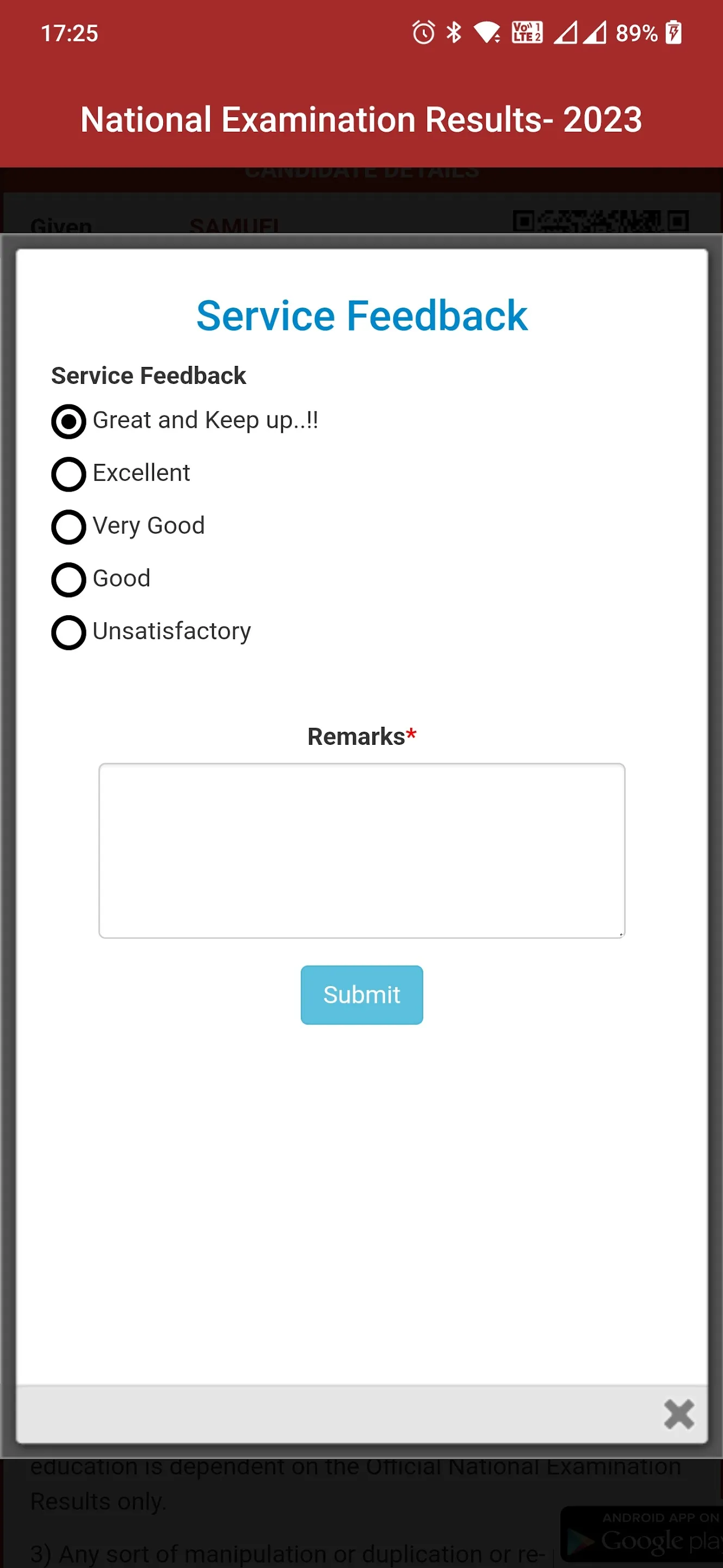 My PNG Exam Results | Indus Appstore | Screenshot