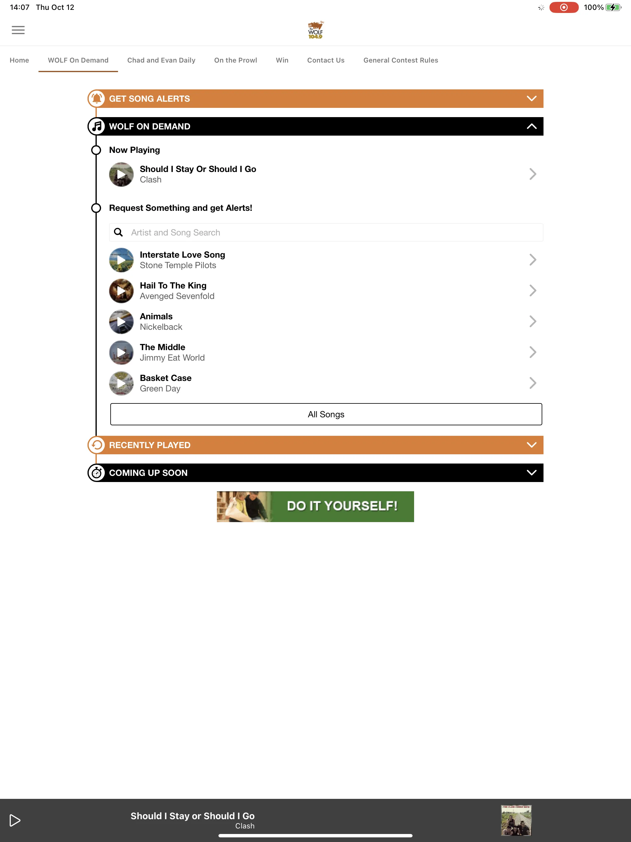 Regina’s Rock 104.9 The Wolf | Indus Appstore | Screenshot