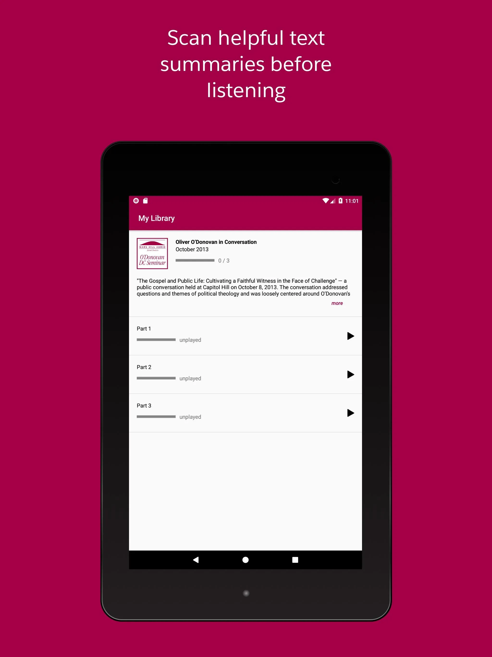 Mars Hill Audio | Indus Appstore | Screenshot