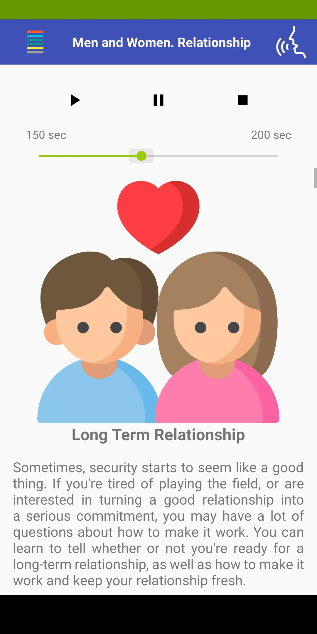 Male and Female. Relationship | Indus Appstore | Screenshot