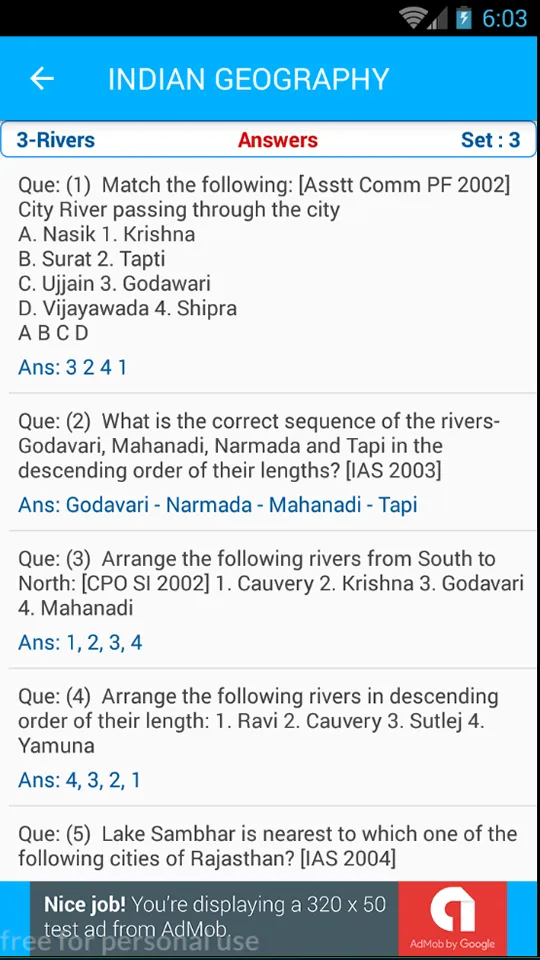 Indian Geography Quiz 1250 MCQ | Indus Appstore | Screenshot