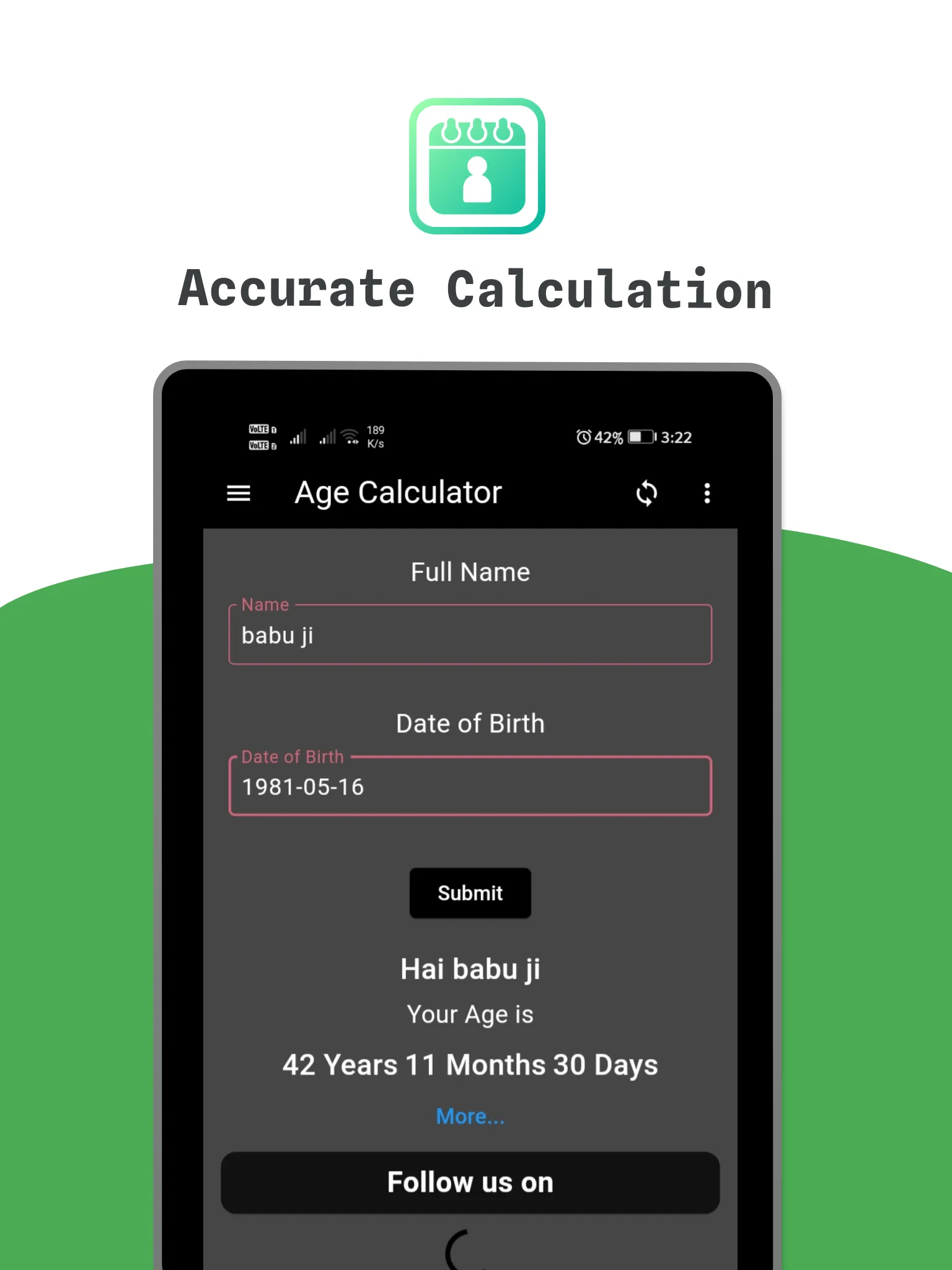 My Age Calculator | Indus Appstore | Screenshot