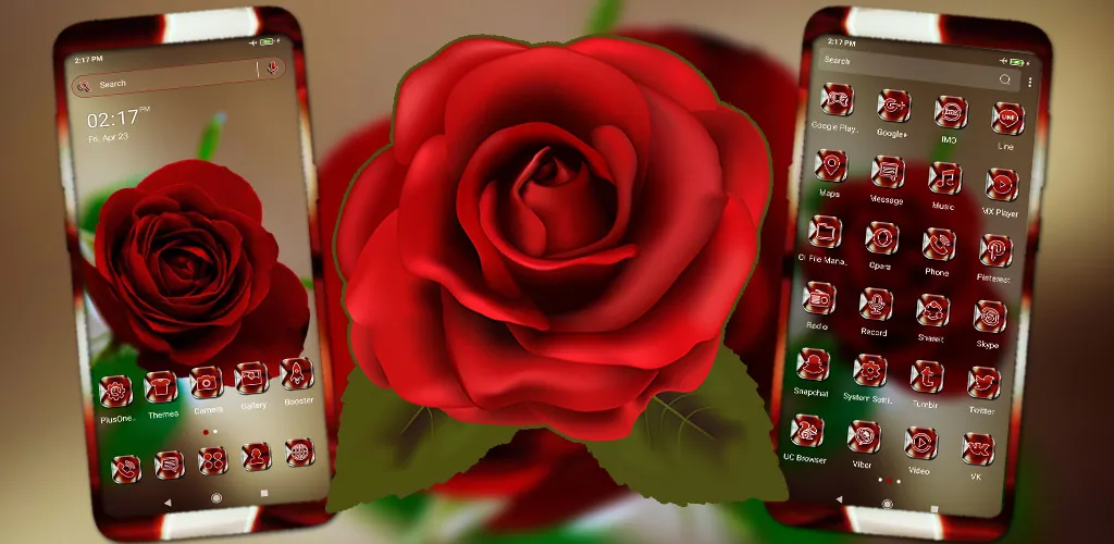 Red Rose Launcher Theme | Indus Appstore | Screenshot