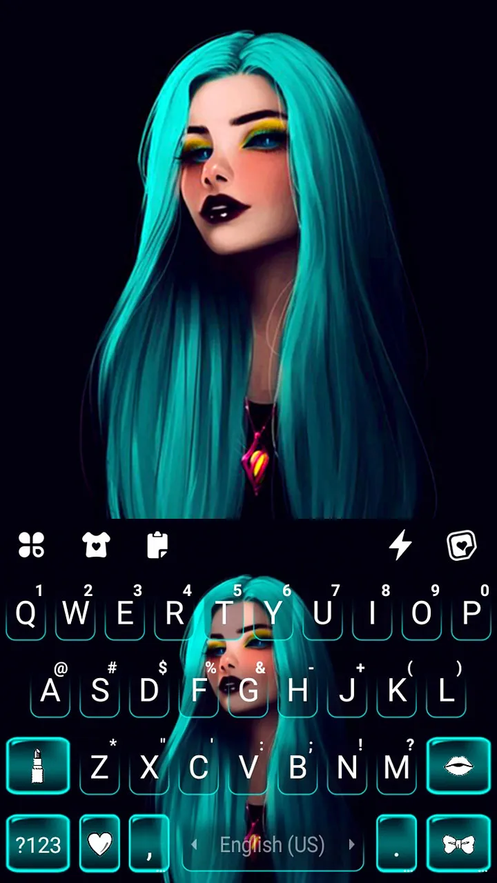 Gothic Neon Girl Keyboard Back | Indus Appstore | Screenshot