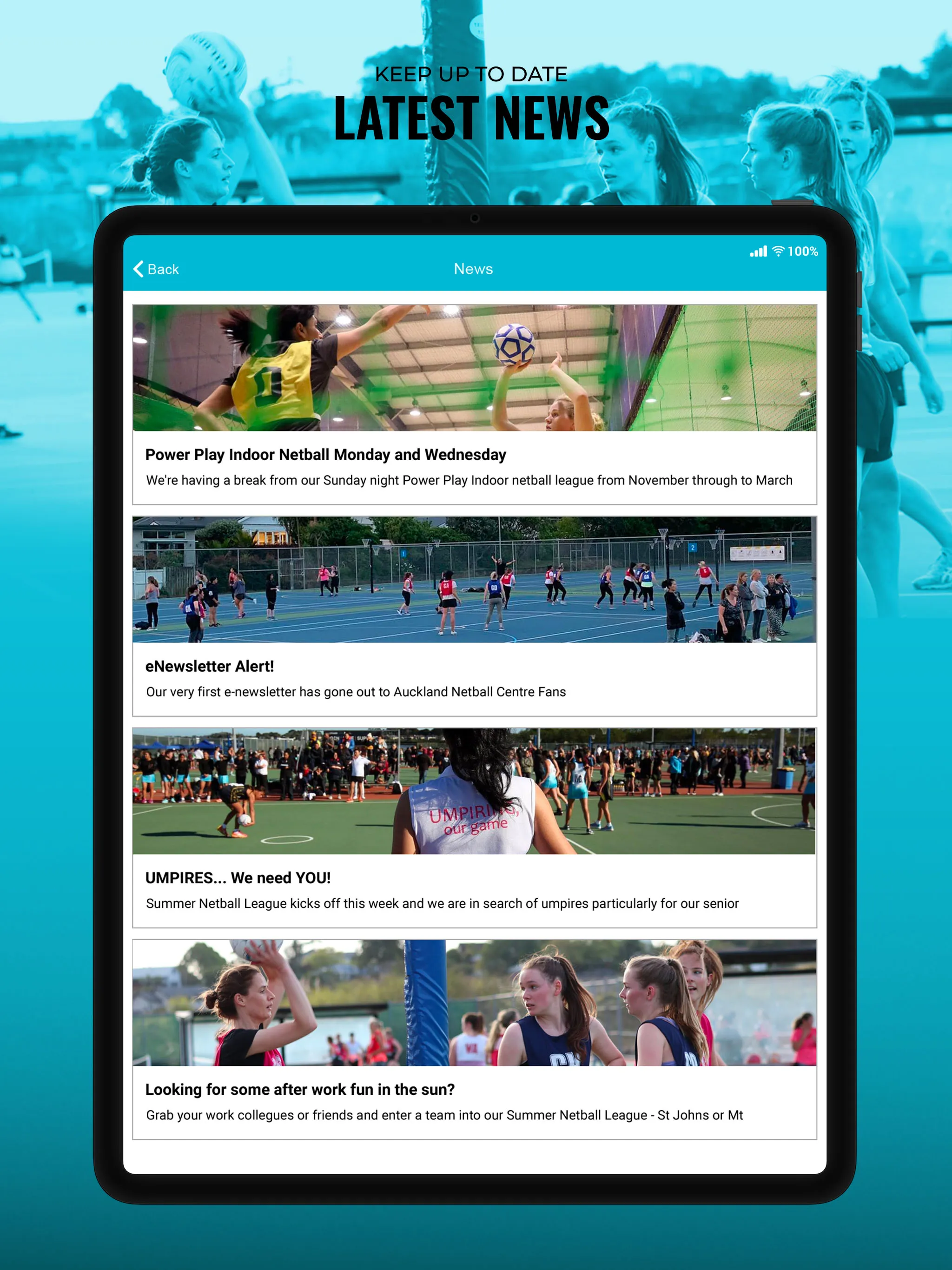 Auckland Netball Centre | Indus Appstore | Screenshot