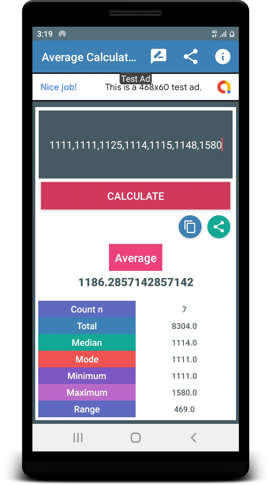 Mean Mode Median Calculator | Indus Appstore | Screenshot