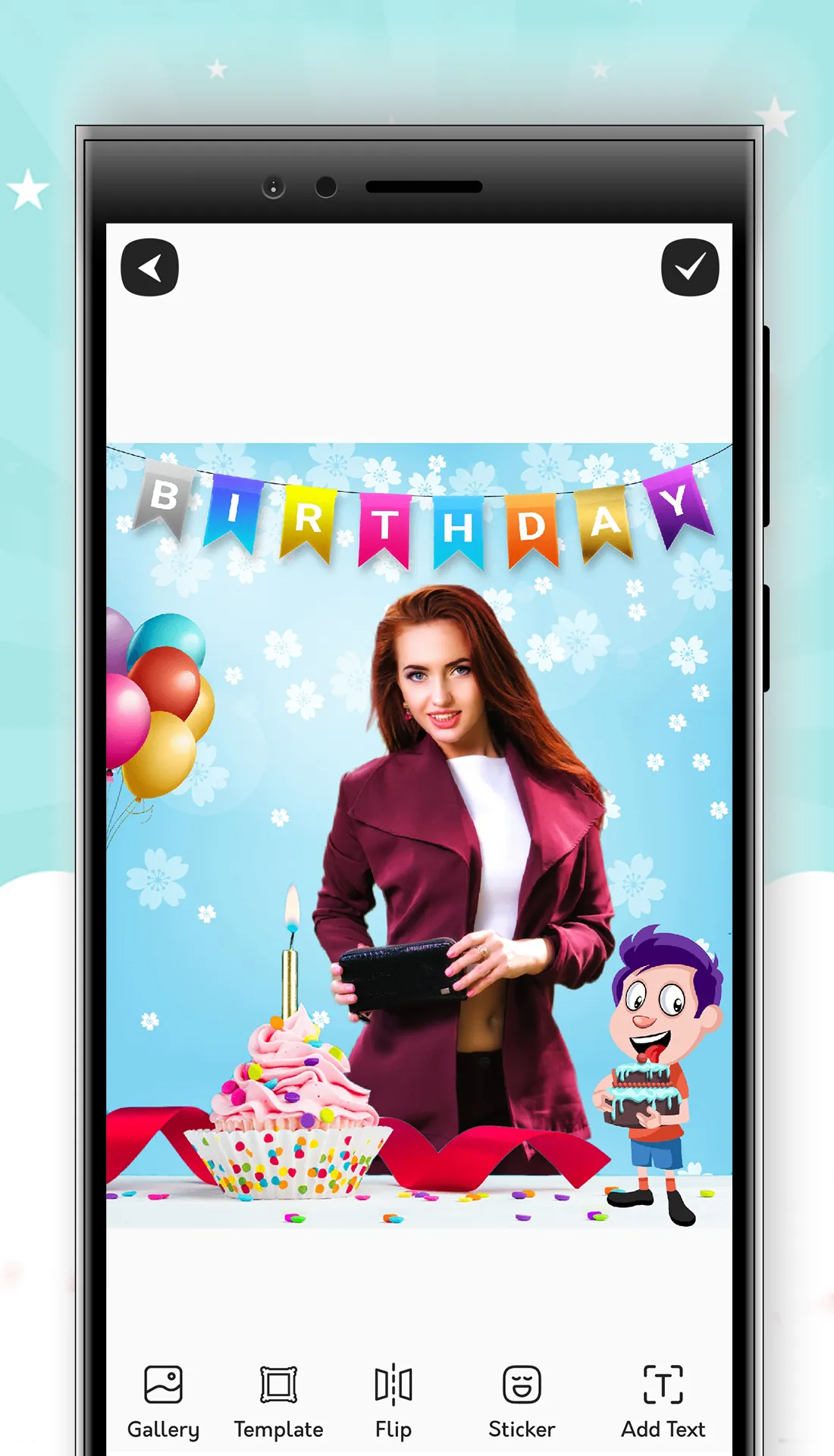Birthday Cake Photo Frame | Indus Appstore | Screenshot