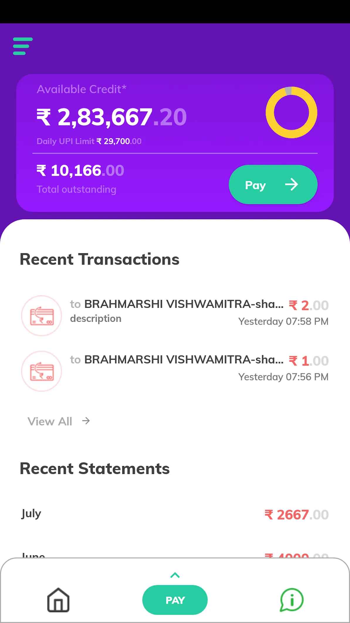 vCard – Mobile Credit Card | Indus Appstore | Screenshot
