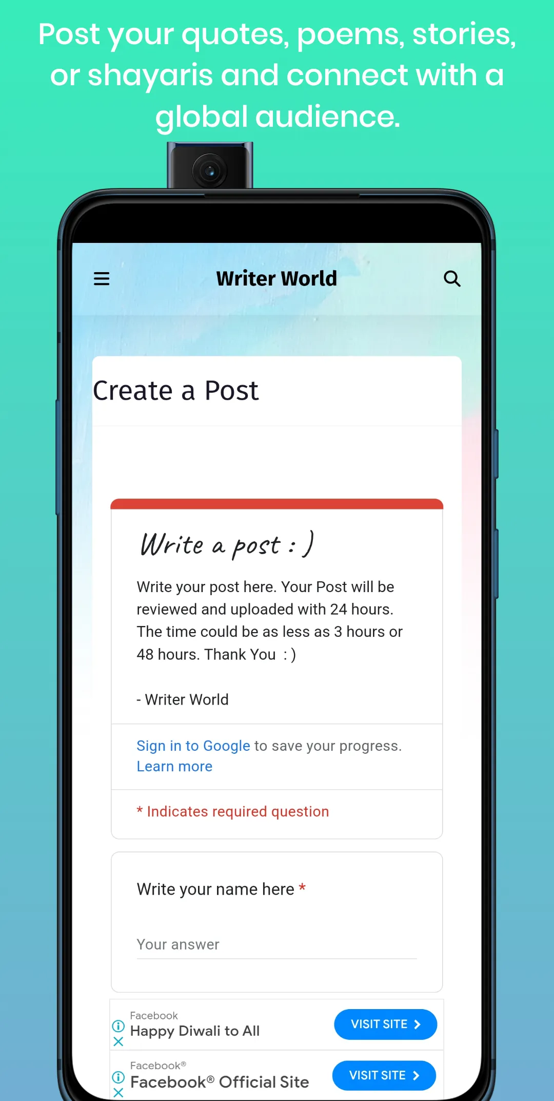 Writer World - Read and Write | Indus Appstore | Screenshot