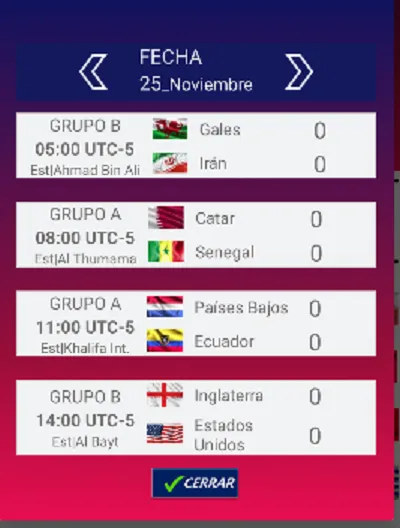 Fixture Mundial | Indus Appstore | Screenshot