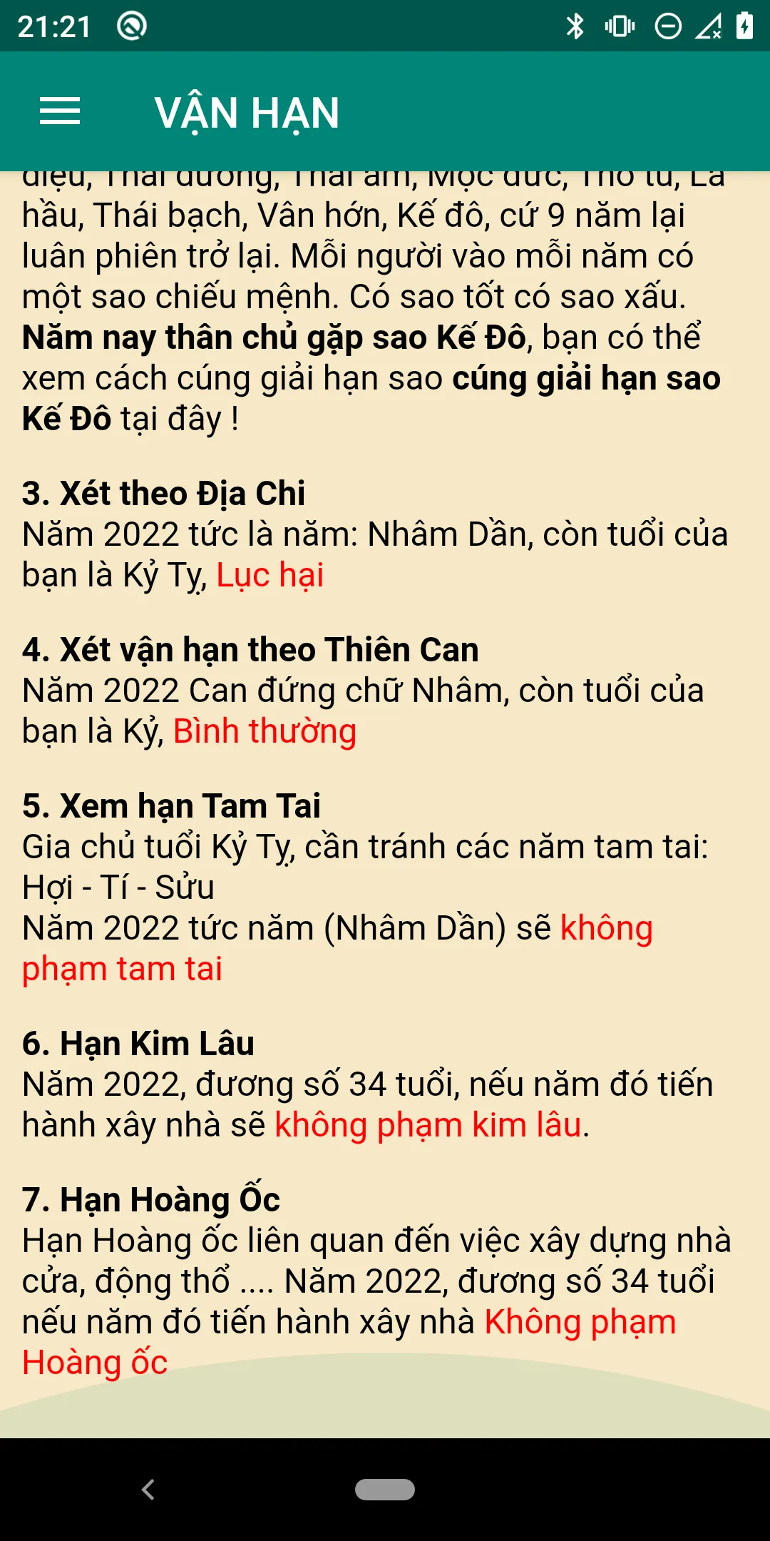 Vận hạn, sao tốt xấu 2024 | Indus Appstore | Screenshot