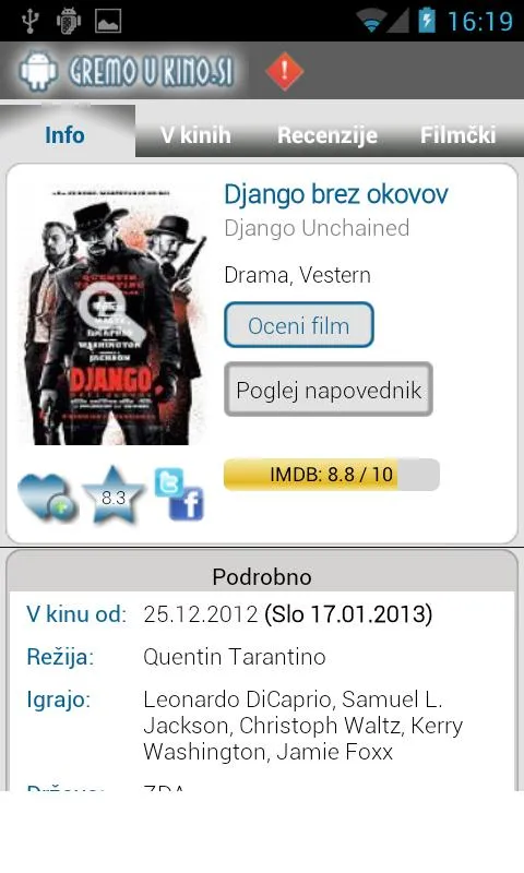 Kino sporedi - Slovenija | Indus Appstore | Screenshot