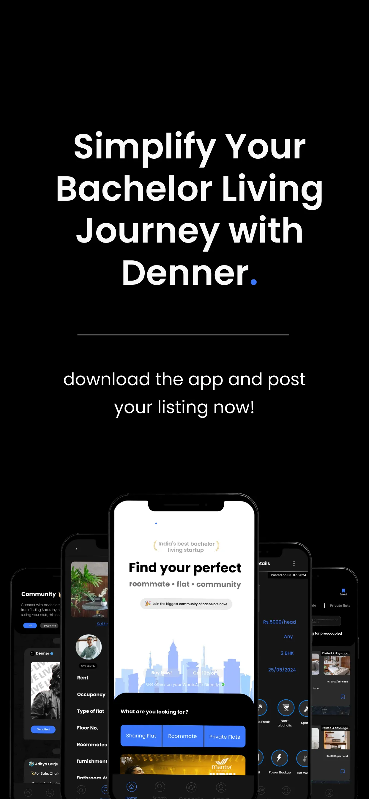 Denner: Flat and flatmate Pune | Indus Appstore | Screenshot