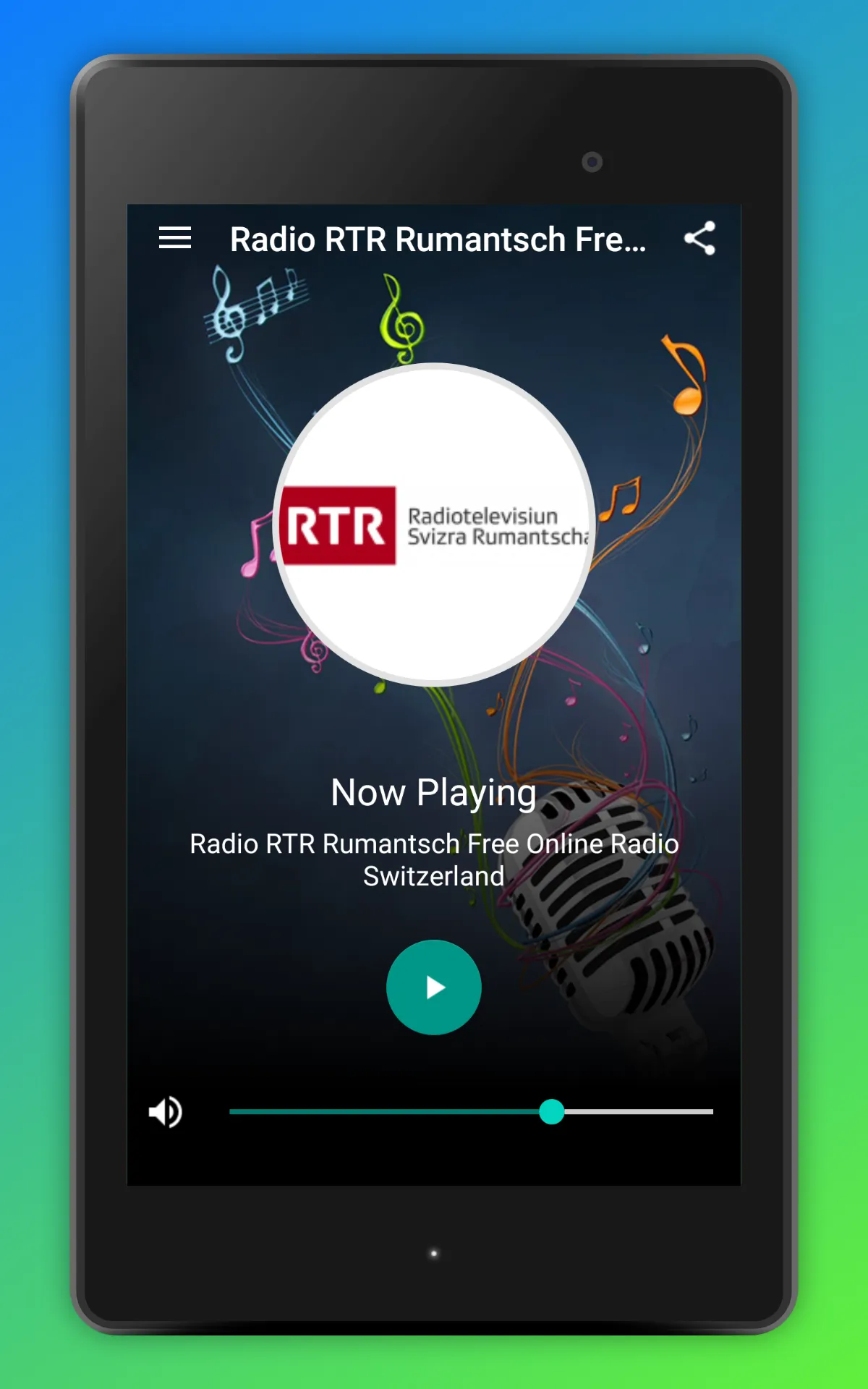 RTR Radio Rumantsch FM Schweiz | Indus Appstore | Screenshot