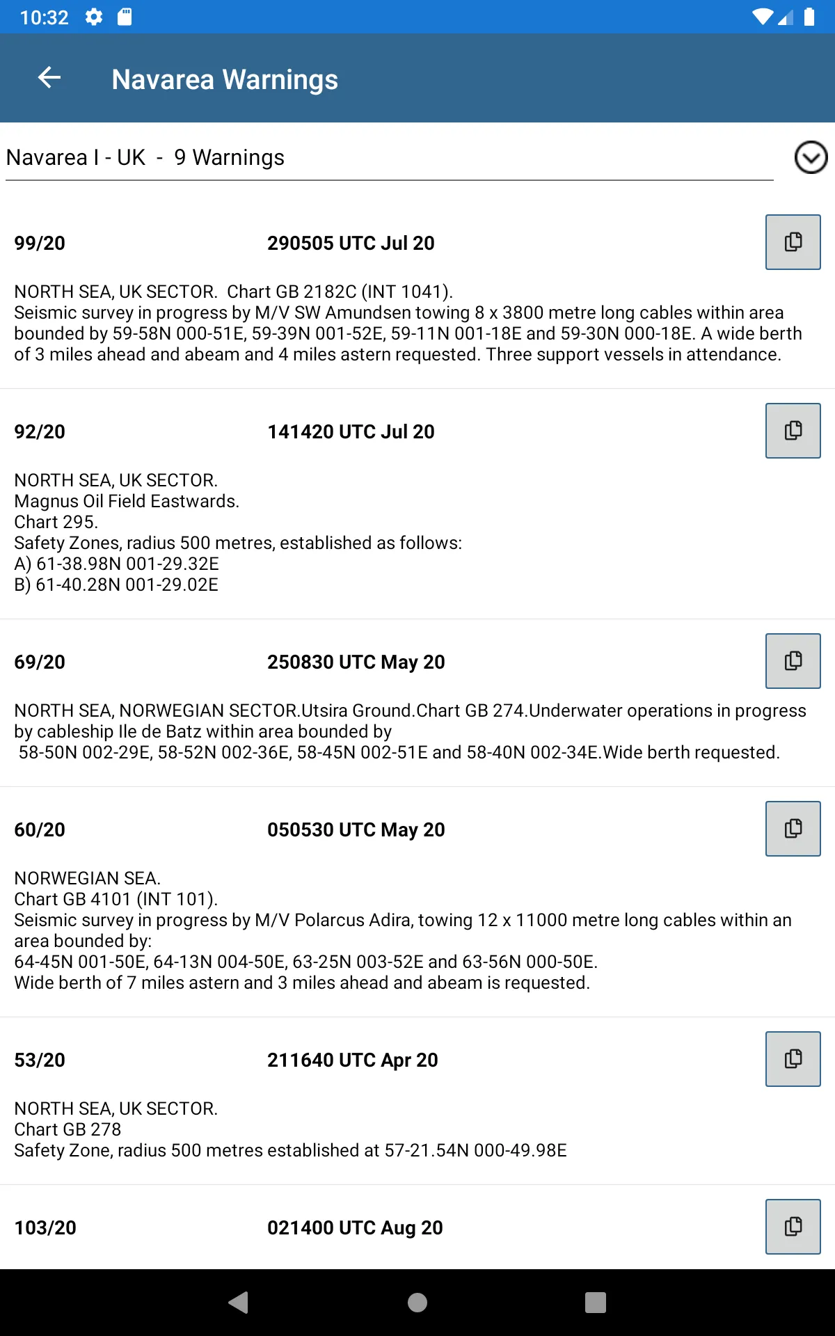 Navarea Warnings (Navtex) | Indus Appstore | Screenshot