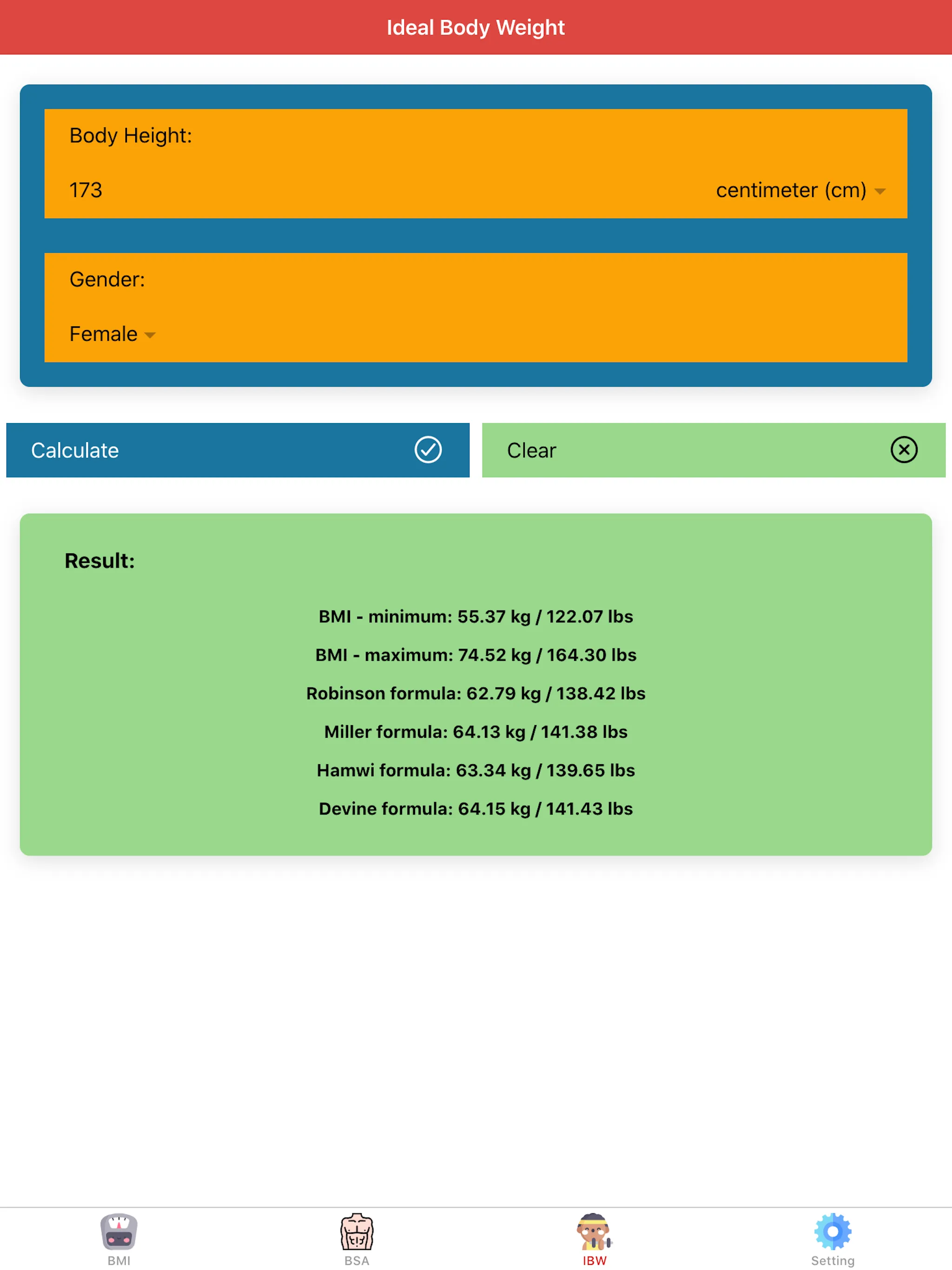 Body Calculator Pro | Indus Appstore | Screenshot