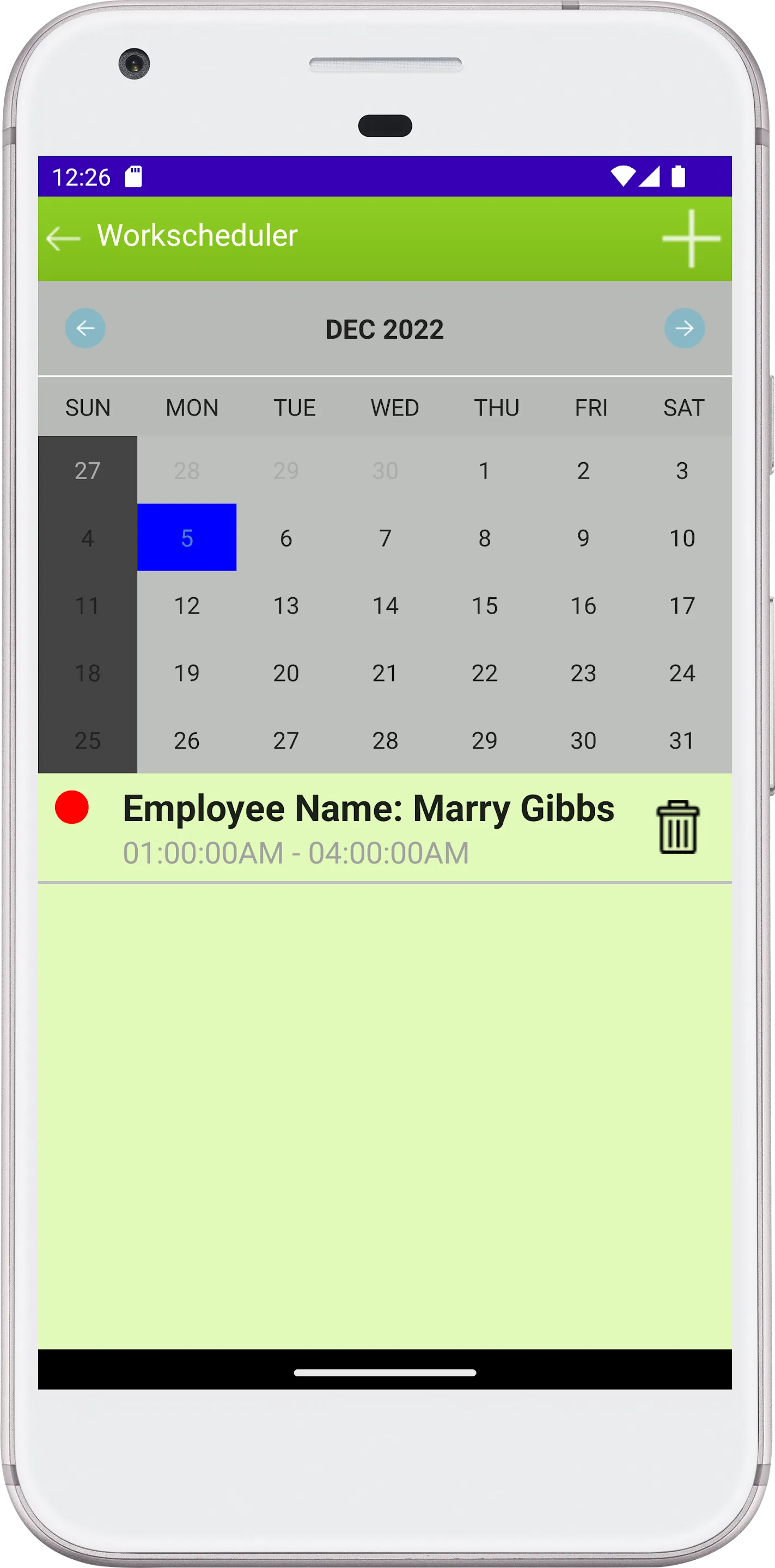 Work Schedule Maker | Indus Appstore | Screenshot