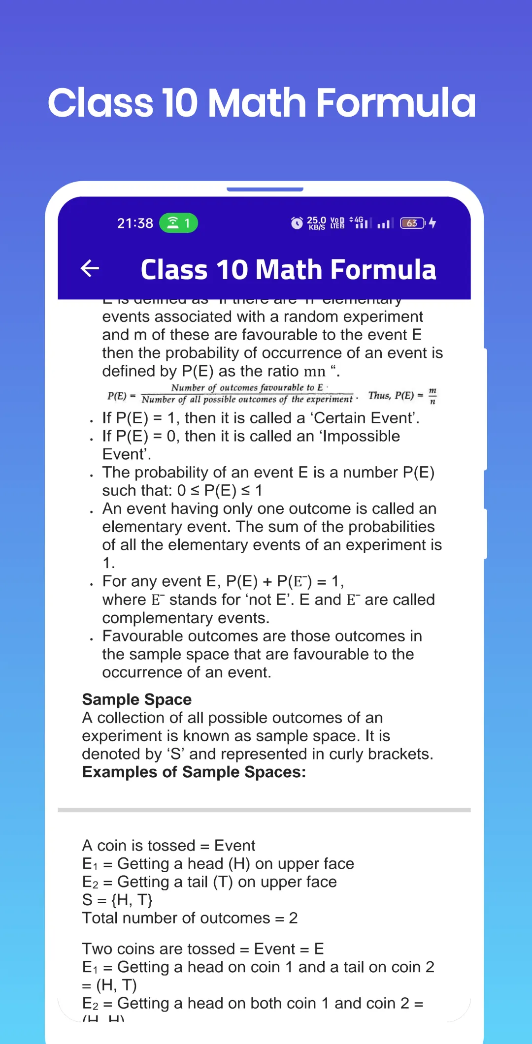 Class 10 Math Formula | Indus Appstore | Screenshot