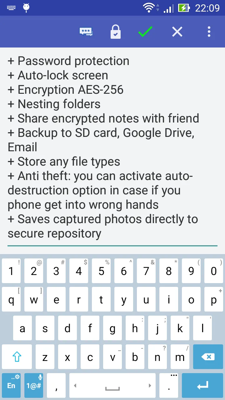 Notepad with password | Indus Appstore | Screenshot