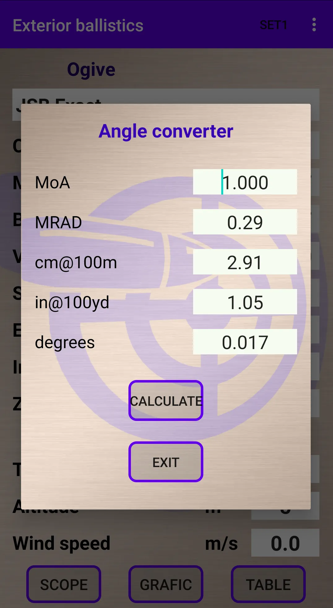 External ballistics calculator | Indus Appstore | Screenshot