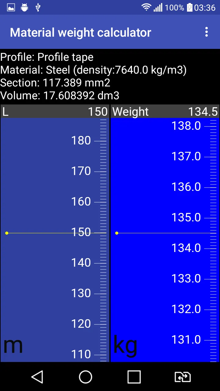 Profile mass calculator | Indus Appstore | Screenshot