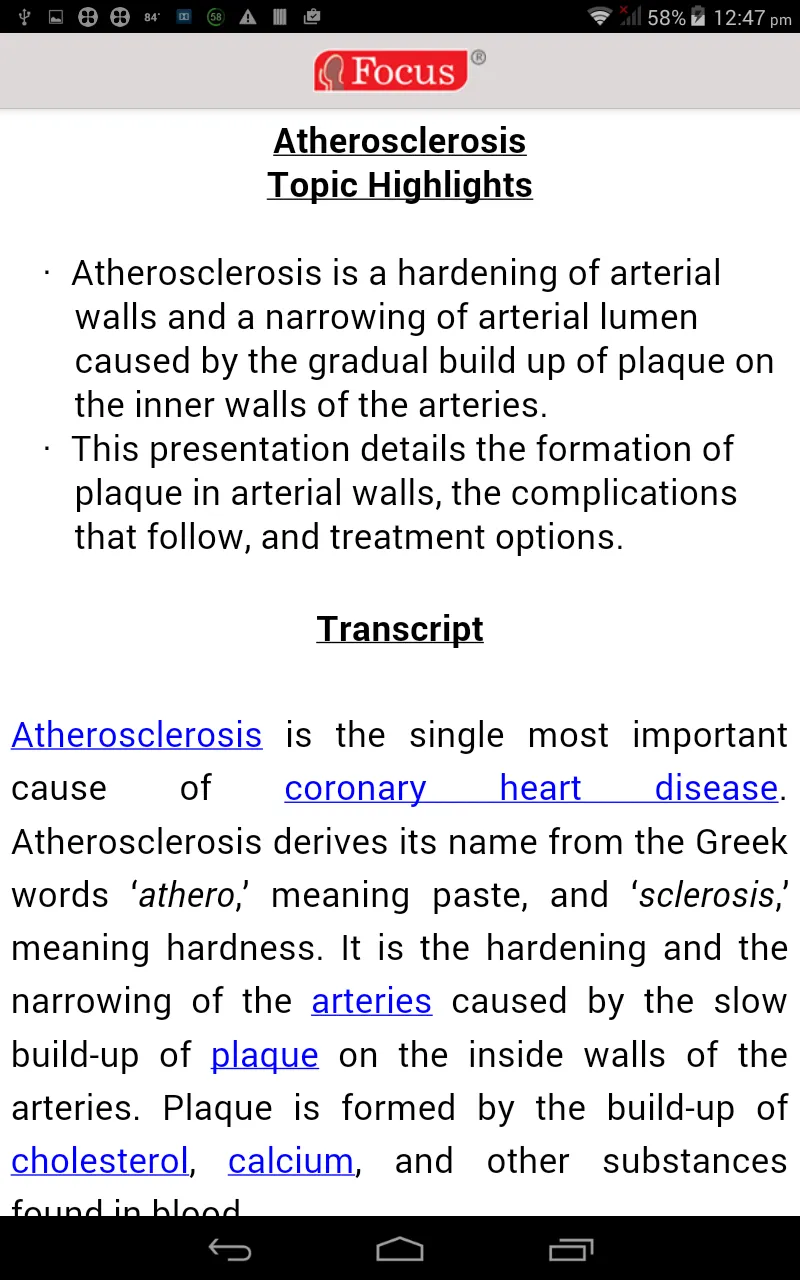 Atherosclerosis | Indus Appstore | Screenshot