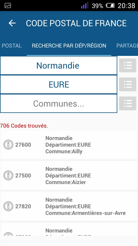 Code Postal France | Indus Appstore | Screenshot