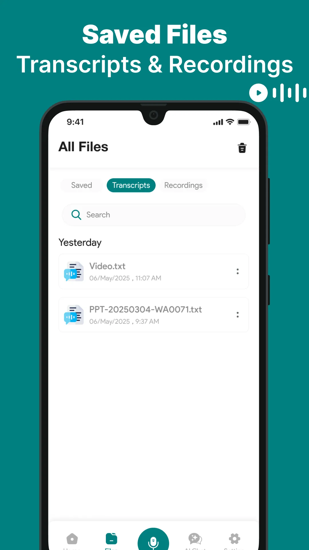AI Transcribe - Audio to Text | Indus Appstore | Screenshot
