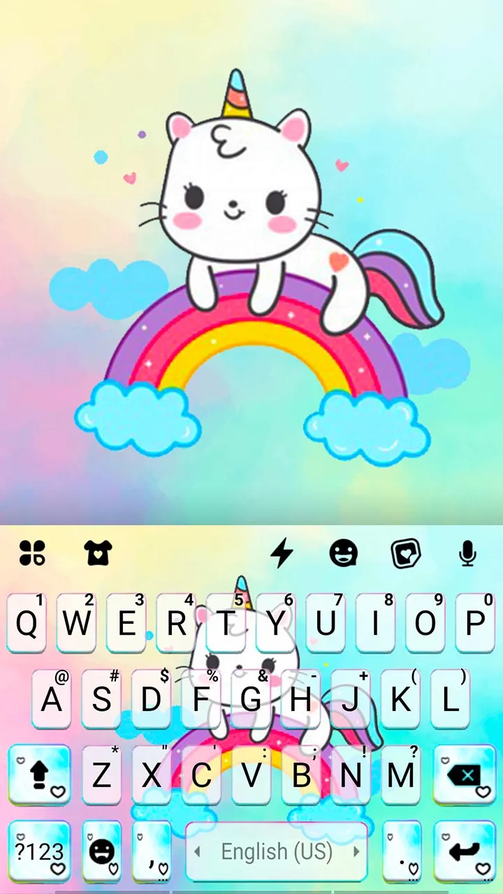 Rainbow Cat Unicorn Keyboard B | Indus Appstore | Screenshot