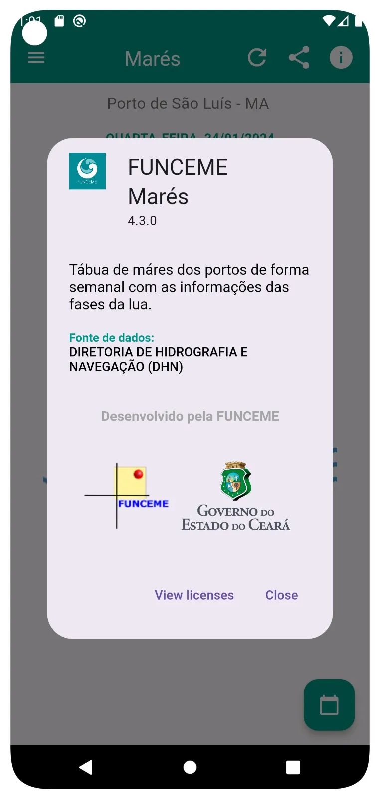 FUNCEME MARÉS | Indus Appstore | Screenshot