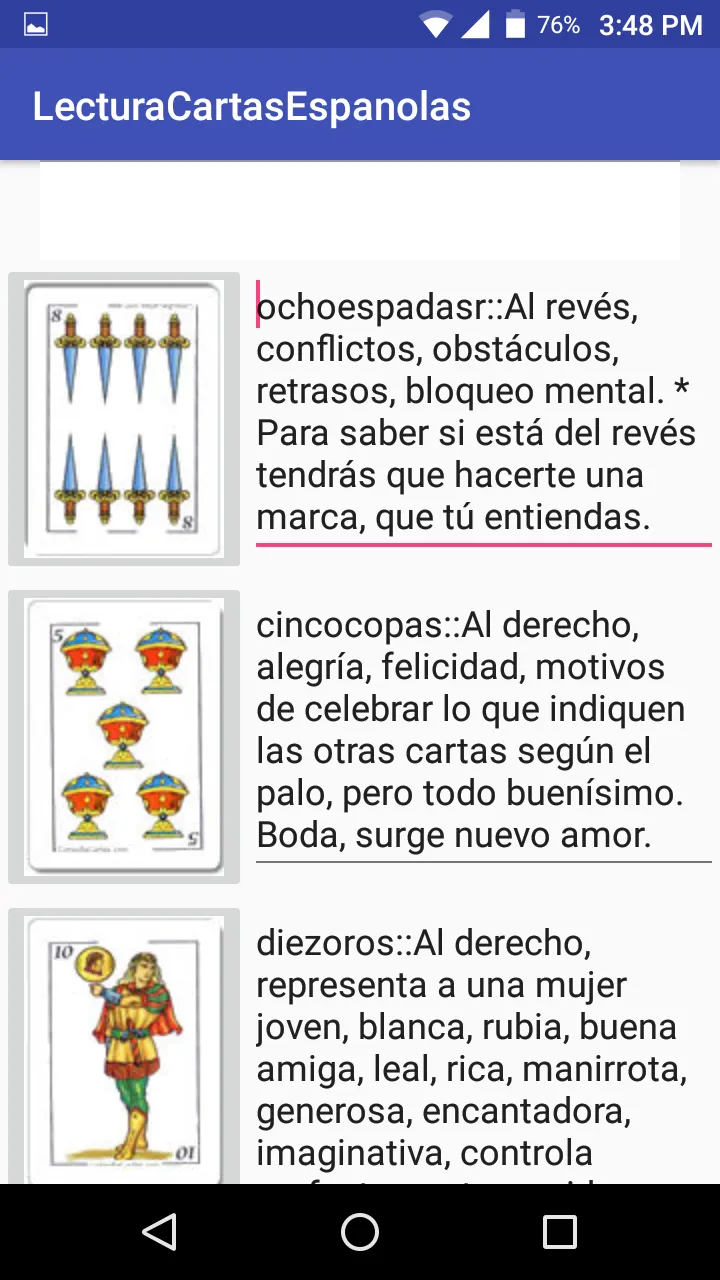 Lectura de Cartas Españolas | Indus Appstore | Screenshot