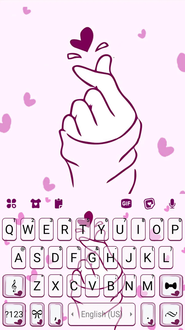 Purple Hand Heart Keyboard Bac | Indus Appstore | Screenshot