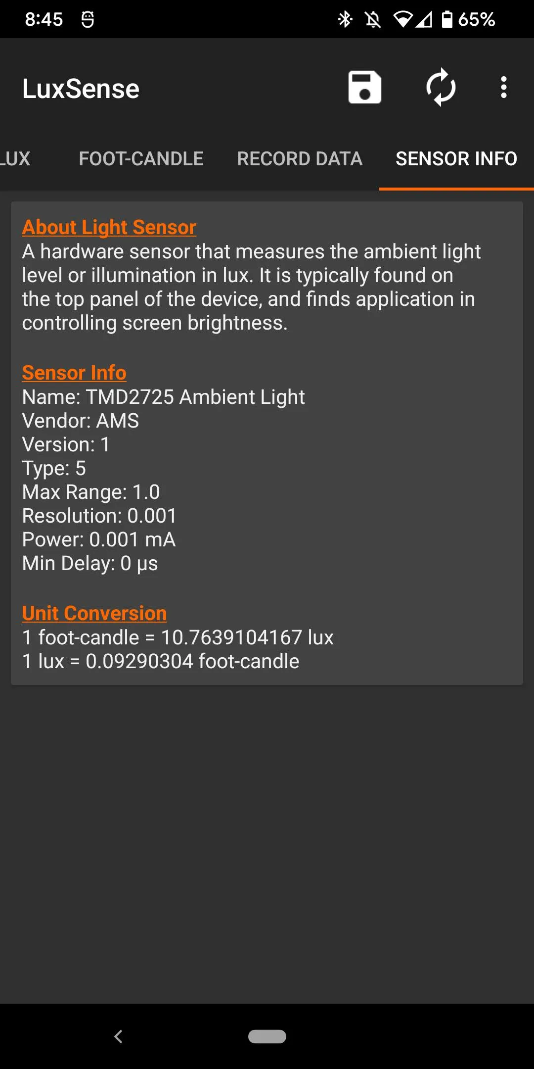 LuxSense - Pro Light Meter | Indus Appstore | Screenshot