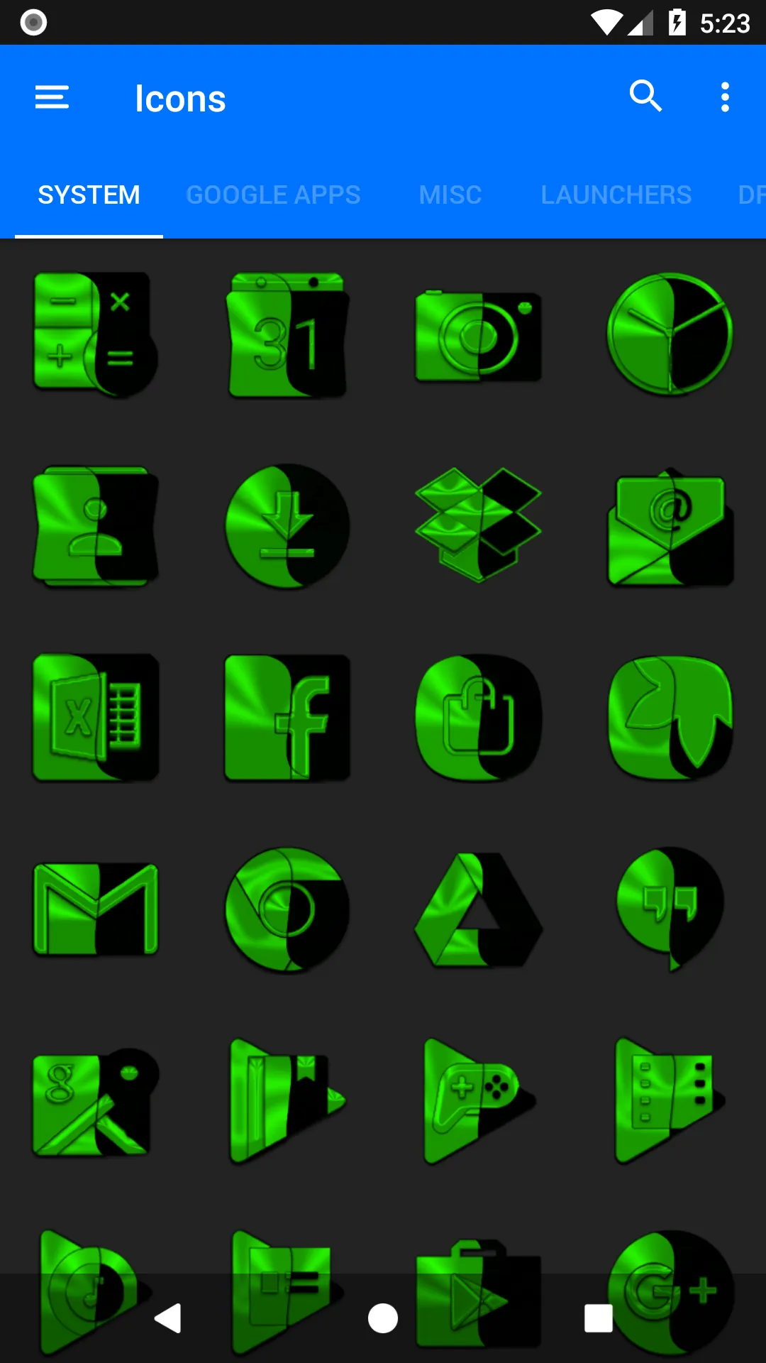 Wicked Green Icon Pack | Indus Appstore | Screenshot