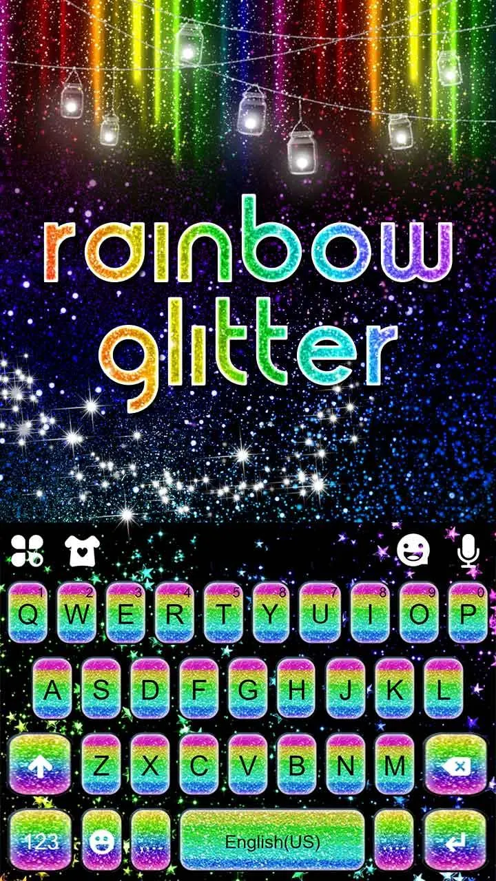 Rainbow Glitter Keyboard Theme | Indus Appstore | Screenshot