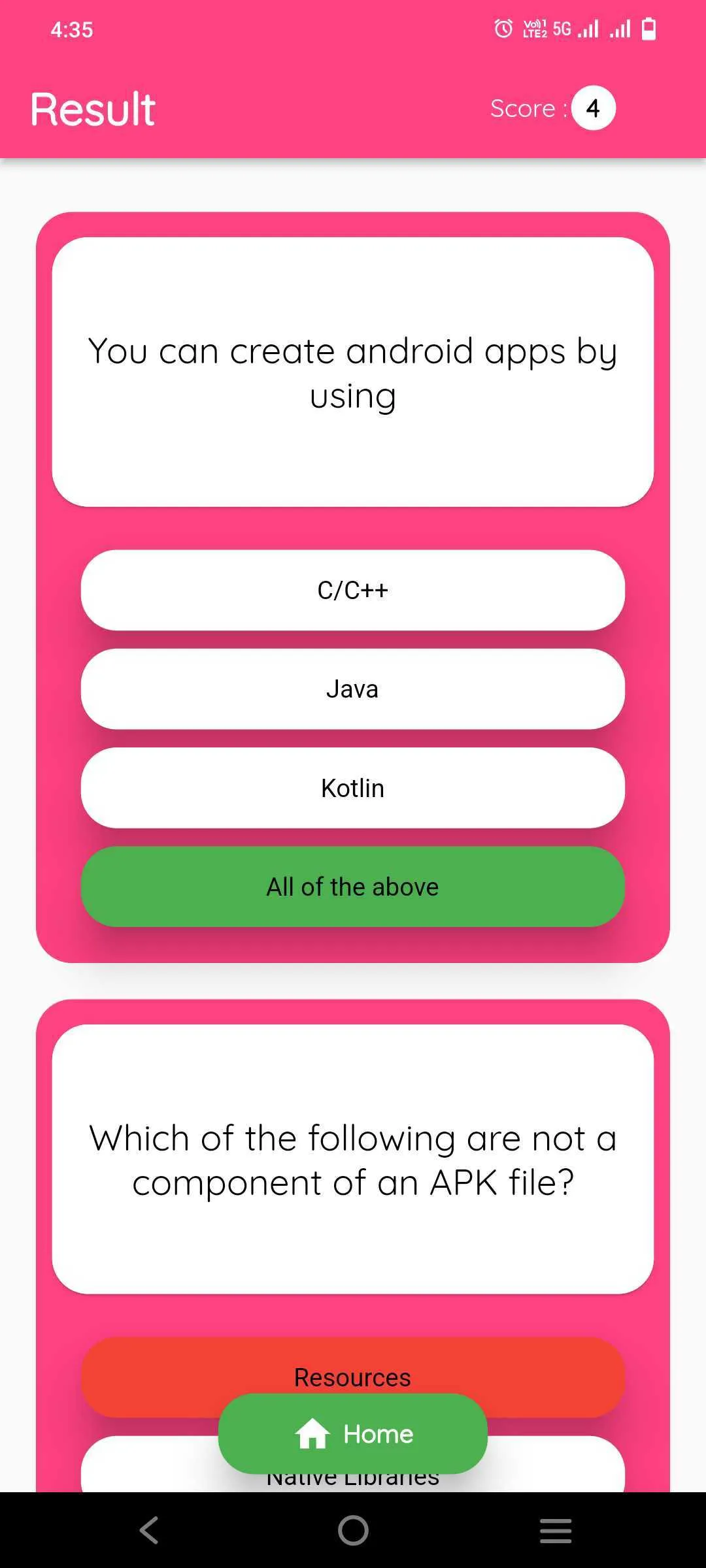 Android Quiz | Indus Appstore | Screenshot