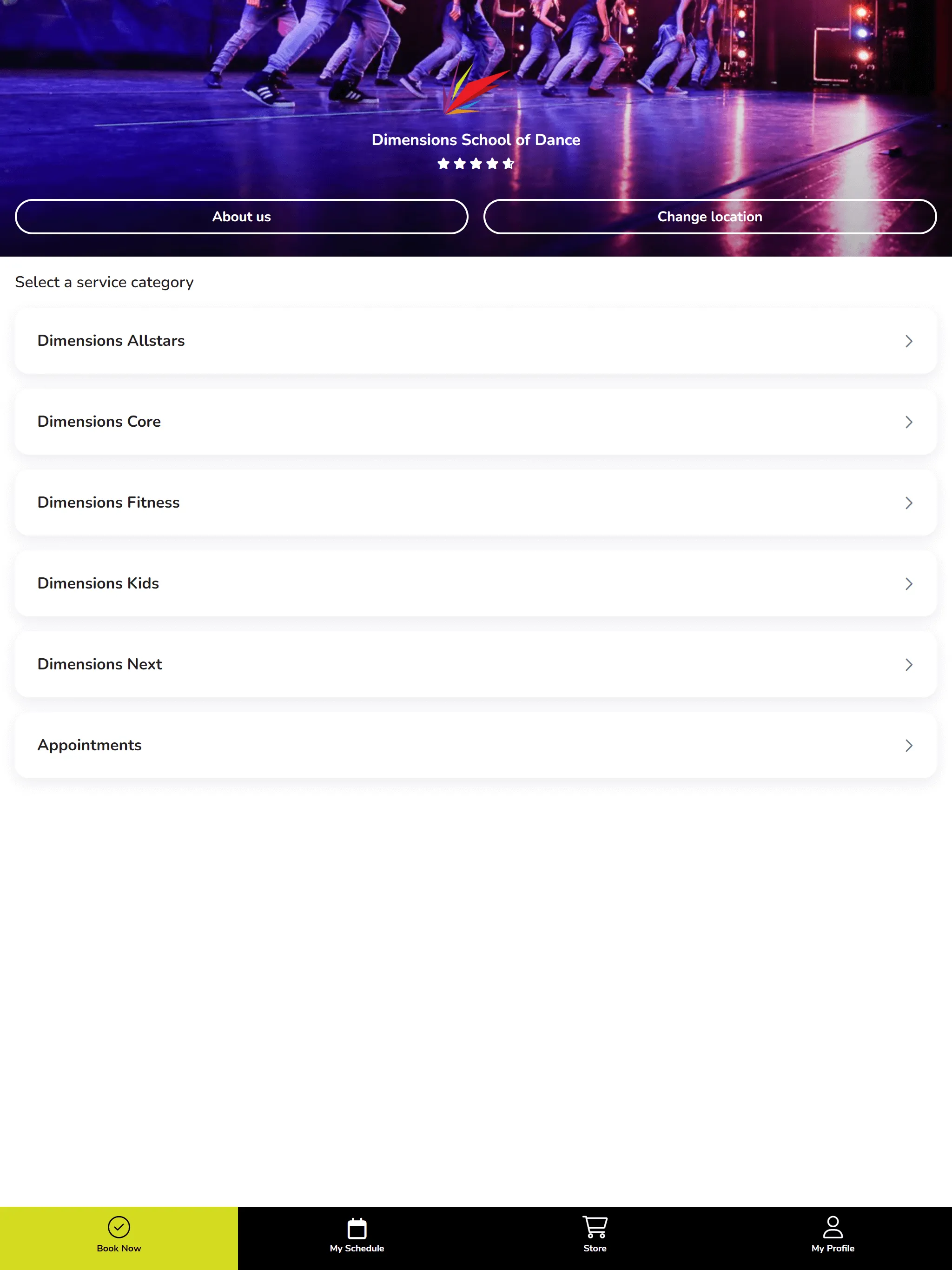 Dimensions School of Dance | Indus Appstore | Screenshot