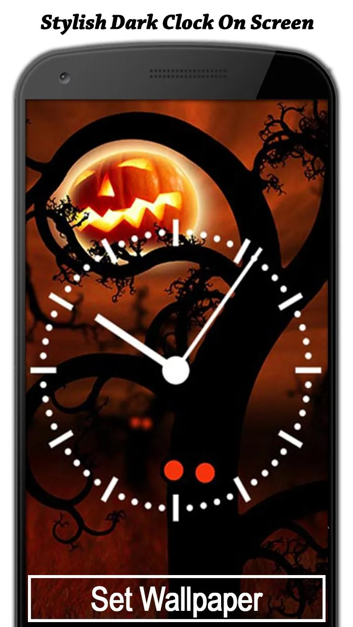 Dark Clock On Screen Live Wall | Indus Appstore | Screenshot