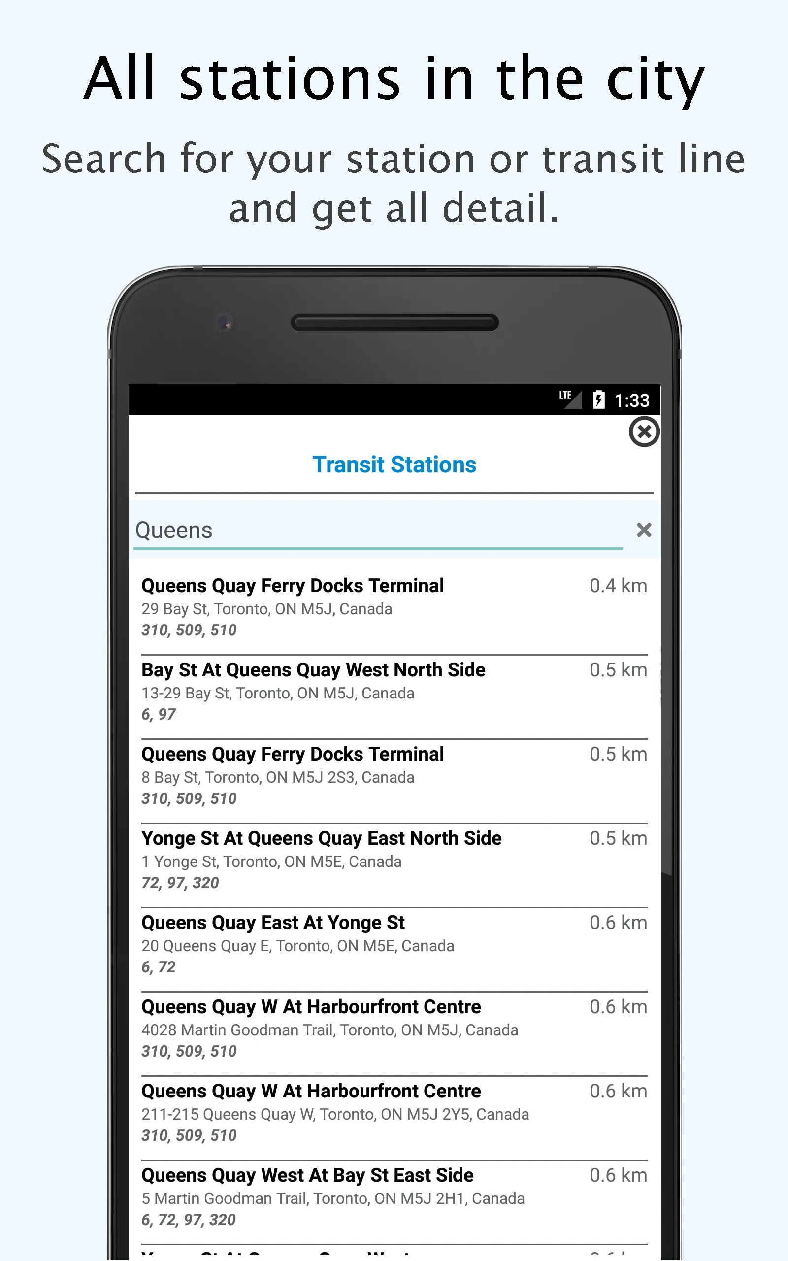 Toronto Public Transport Times | Indus Appstore | Screenshot