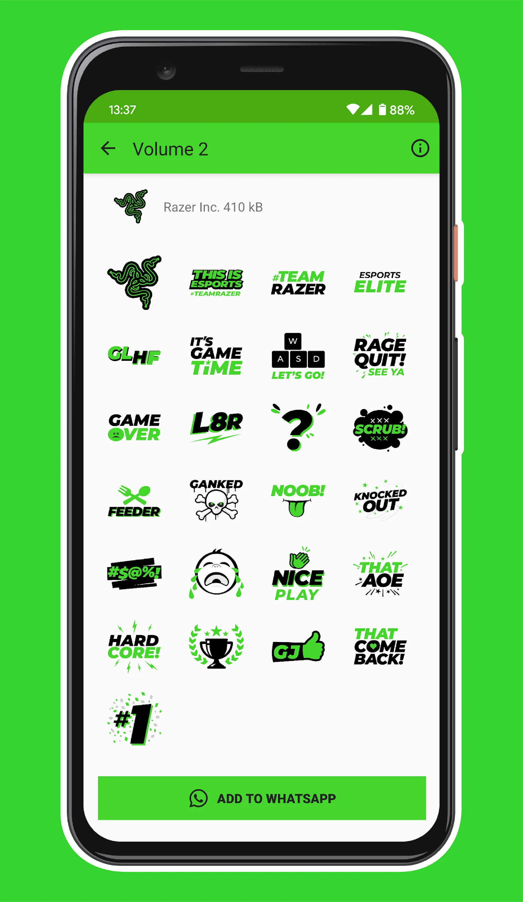 Razer Stickers - WAStickerApps | Indus Appstore | Screenshot